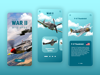 World War II Airplanes App app design design mobile app ui ui design ux design uxui