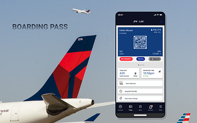 BOARDING PASS (DELTA REPLICATION) 3d animation app art branding dailyui design flat graphic design icon illustration illustrator logo minimal typography ui ux vector web website