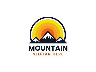 Mountain logo design template outdoor