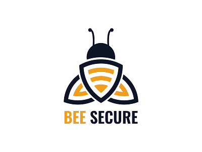 Bee and shield logo design template company