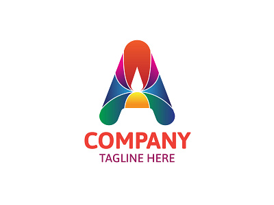 Colorful letter a logo design