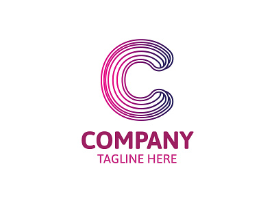 Letter c logo design template typographic