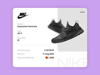 Email Receipt #DailyUI #017 app appscreens branding dailyui design email emailreceipt nike sneakers ui uxui