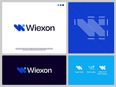 Wiexon | Letter W - Tech Point - Two Paper Folds Tech App Logo abstract logo app icon branding designbox digital solutions graphic design initial logo letter w logo mehedi islam modern logo office application paper fold software logo tech tech bubble tech point technology tracking w logo