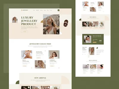 Jewellery Product E-commerce Website branding colorfull dashboar e commerce jewellery landingpage minimal mobile product web design website