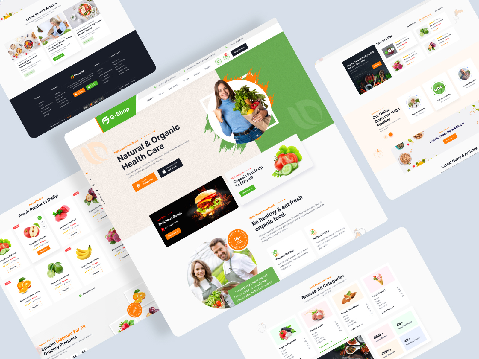 Grocery Landing Page by ThemeTags 🏅 on Dribbble