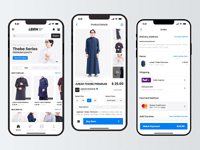 E-Commerce Mobile App - LBRN buy clothing design e commerce ecommerce marketplace mobile mobileui payment ui uimobile uix user interface