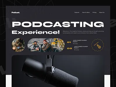 Podcast Experience - Website Landing Page Design 3d web audio branding conversation creativepeoples design interview landing page listening live live podcast live streaming podcast platform podcasting podcasts landing page design radio streaming ui web design website podcast