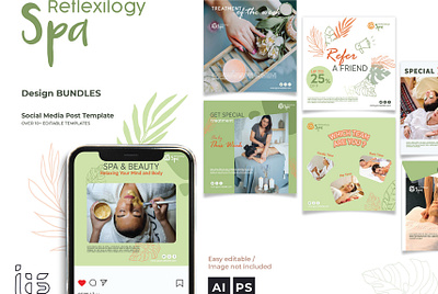 SPA Reflexilogy - Social Media Post Template design fashion instagram graphic design illustration instagram post layout design social media template