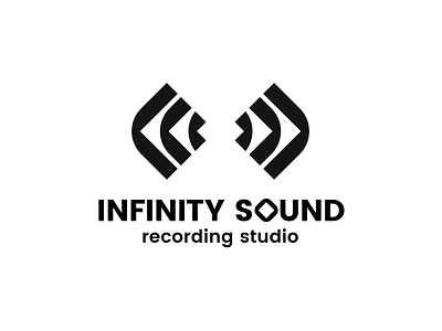 Infinity sound brand branding design elegant illustration infinity logo logo design logotype mark minimalism minimalistic modern monochrome music record sign sound studio wave