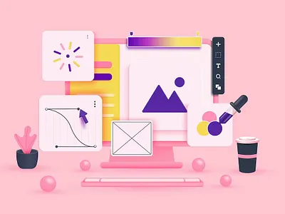 Web UI-UX design, Web Development Concept 3d animation art concept digital digital art flat homepage icon illustration illustrator landing page logo ui ux vector web web development webdesign website