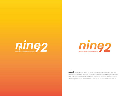 nine2 Electrical logo 9 92 battery design eletrical energy graphic design illustration logo logo make logo mark nine power solar vector