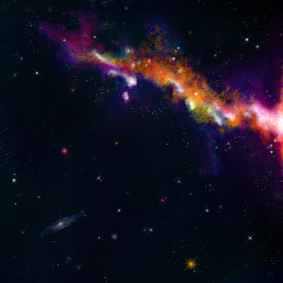 Neon Nebula galaxy graphic design illustration landscape nebula starscape