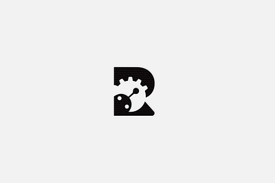 Letter R , Robot with gear design eletrical gear icon letter r logo logo make power robot robotics vector