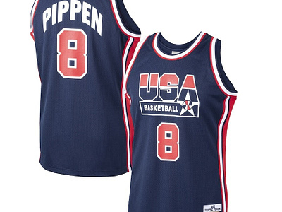 Scottie Pippen Navy USA Basketball Home 1992 Dream Team Authenti