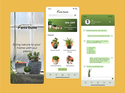 Plant Nursery App(Direct Messaging) By Mital Bakrania branding design typography ui vector