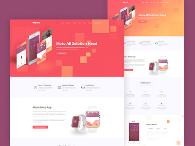 Multipurpose App Landing Page HTML Template - Moto software landing page