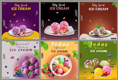 Instagram Post Design advertising design graphic design ice cream instagram post design social media post design
