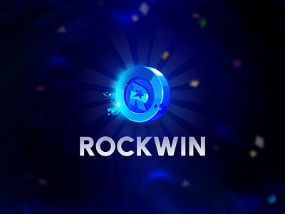 RockWin - Casino Logotype 2d art branding casino coin crypto casino design gambling game interface game logo game logotype graphic design illustration logo logotype nft p2e ui ux web design web3