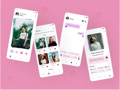 Minimalist Dating App appdesign branding cleanui datingapp design figma illustration logo minimaldesign mobileapp ui uichallenge uidesign