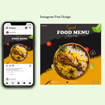 Instagram Post Design For Biriyani House adobe photoshop advertising design biriyani creative design graphic design instagram post social media