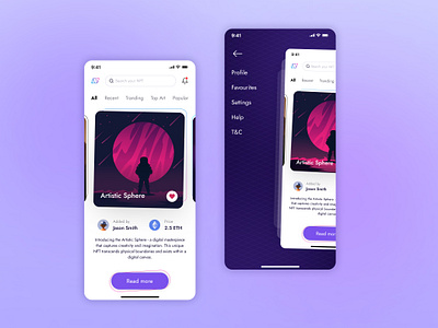 NFT Platform app design art blockchain crypto crypto art marcketplace mobile ui mobileapp nft nft marketplace non fungible token ui ux design visual design