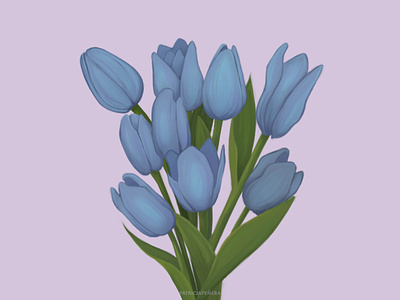 Blue Tulips blue blue tulips bouquet design flower flower art flower bouquet flowers illustration spring tulips