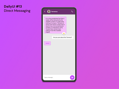 DailyUI Challenge Day 13 - Direct Messaging challenge dailyui design direct messaging dm message mockup pm ui user interface ux