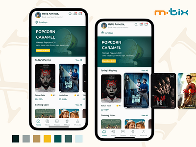 Redesign M-tix Apps design homepage movieticketing ui uidesign ux