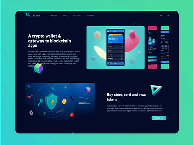 Blockchain Web site design | Landing page app design illustration motion graphics ui ux vector