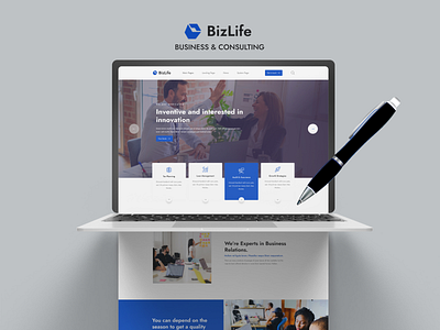 BizLife - Business & Consulting website clean concept design drawing figma flat graphic design icon illustration logo minimal motion graphics photoshop type typography ui ux vector web website