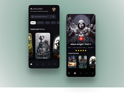 Movie Streaming Mobile Apps Concepts app design app ui design design graphic design illustration live streaming ui design mobile app design movie app desing ui ui deisgn ui ux design ux design visual design