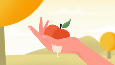 An apple story - part 2 animation apple farming hand catching illustration motion graphics orchard orchild