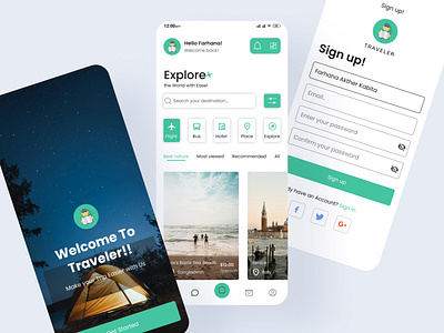 Traveler App UI mobile app design travel travel app traveler app ui ui uiux