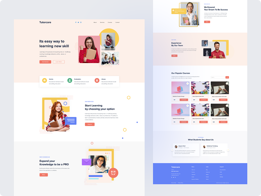 E-learning Landing Page Design by Shuhanur Rahman on Dribbble