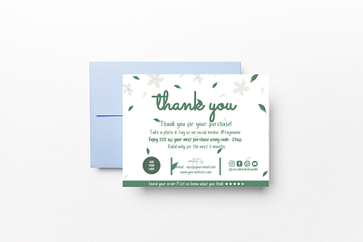 White Jasmine Flower Canva Thank You Card branding canva canva template design flowers thank you card thank you design template