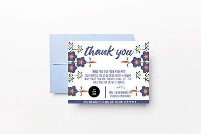 Larkspur Flower - thank you card flower & leaves collection canva template customizable thank you card thank you design template