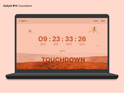 DailyUI Challenge Day 14 - Countdown in a Web App countdown design mars mockup nasa rover typography ui uiux web app
