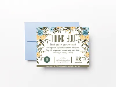 Watercolor Flower Bouquet Thank You Card personal touch
