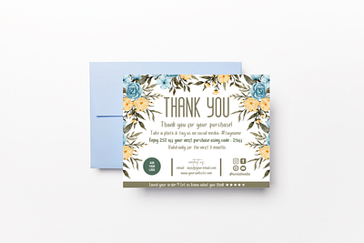 Watercolor Flower Bouquet Thank You Card personal touch