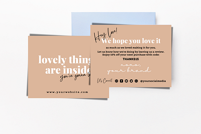 MOCKUP thank you card lovely things are inside personal touch