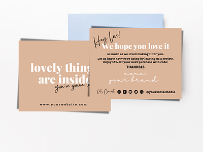 MOCKUP thank you card lovely things are inside personal touch