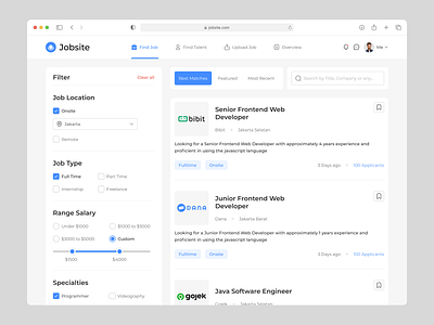 Jobsite - Job Finder Platform agency landing page agency web design branding dashboard design dribble best shot graphic design job job portal new shot product trend ui uidesign uiux uiux design web design website