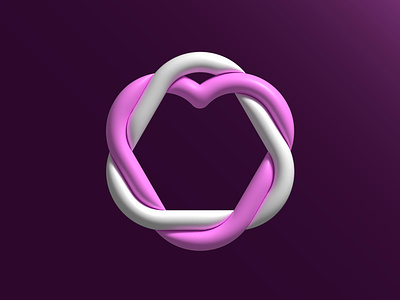 Love triangle 3D ( for sale ) app branding care caring couple date dating heart logo love triangle
