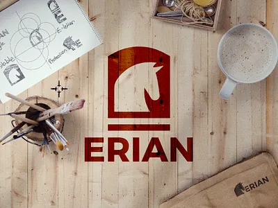ERIAN | EQUESTRIAN LOGO app branding branding design design dribble invitation equestrian design equestrian logo graphic design horses brand horses logo illustration logo logo for equestrian logodesign typography vector