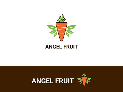 Angel Fruit logo design. Fruit logo with angel angel carrot carrot juice digestive health dragon fruit exotic fruit fruit healthy eating healthy snack hydration low calorie natural organic pitaya refreshing superfood tropical fruit vitamin c