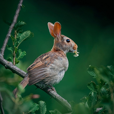 flying rabbit photo manipulation design graphic design manipulation photoshop