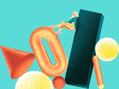 Balanced balacing balance editorial illustration geometric grain graphicdesign illustration life orange pattern sport sun texture vector woman work yellow