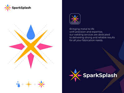 SparkSplash branding design drop graphic design logo spark splash water welding