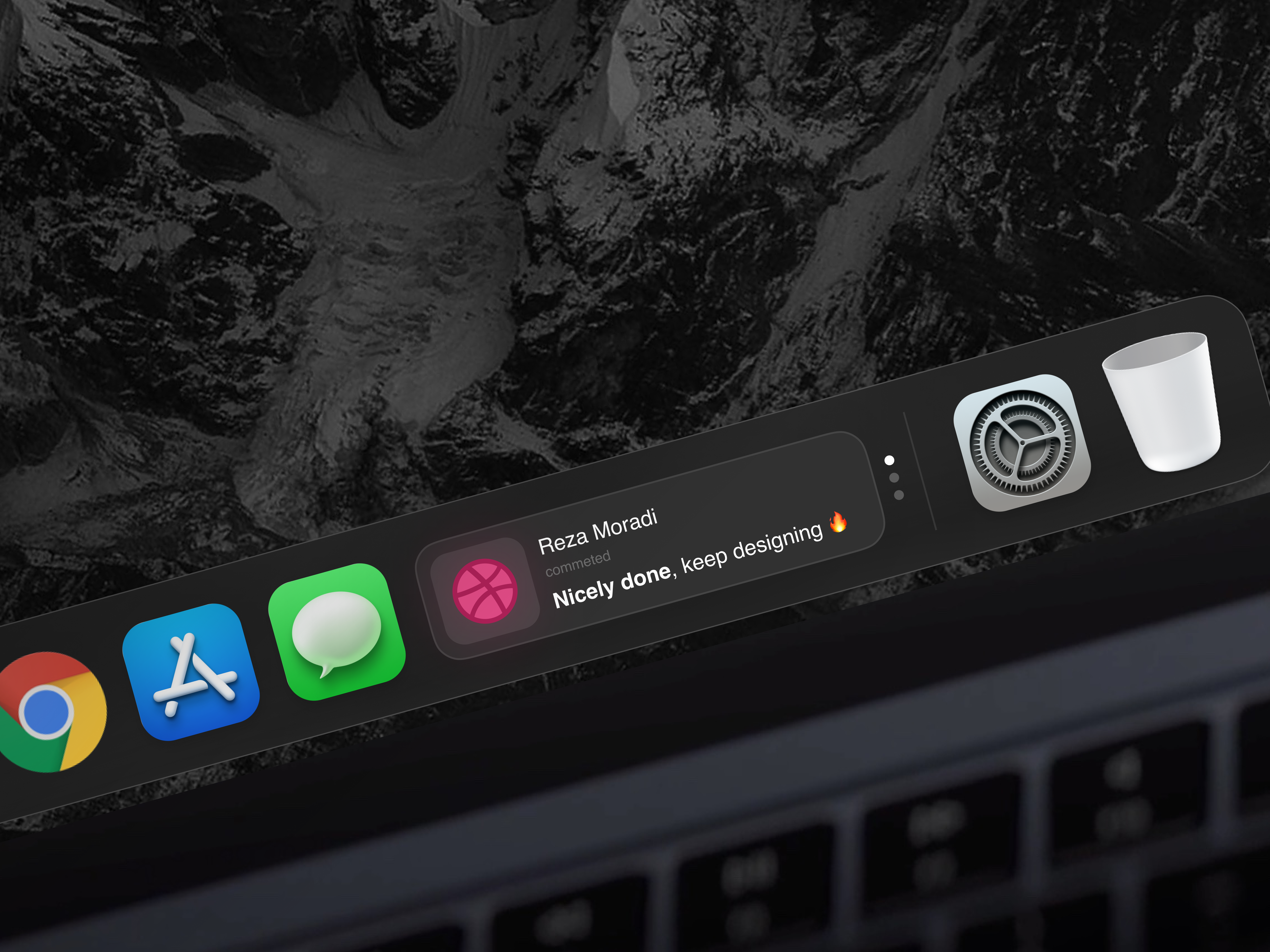MacOS Dynamic Dock - Dribbble notification animation app apple design dock dribbble dynamic island feature interaction macbook macos motion graphics native notifications ui uiux ux visual design web widget